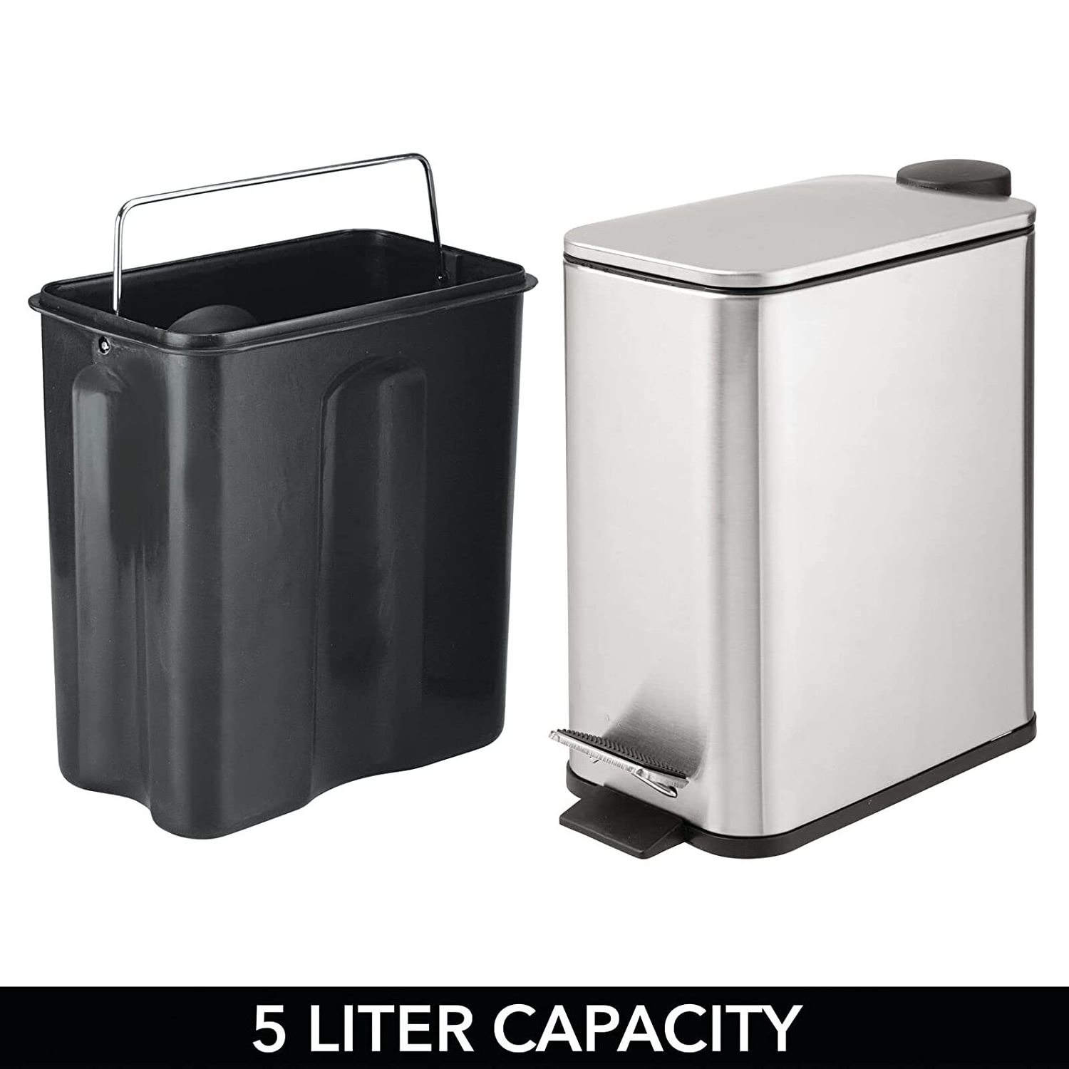 High Quality 5L Stainless Steel Material Waste Bin Foot Pedal Kitchen Fireproof Garbage Recycle Trash Can