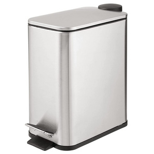 High Quality 5L Stainless Steel Material Waste Bin Foot Pedal Kitchen Fireproof Garbage Recycle Trash Can