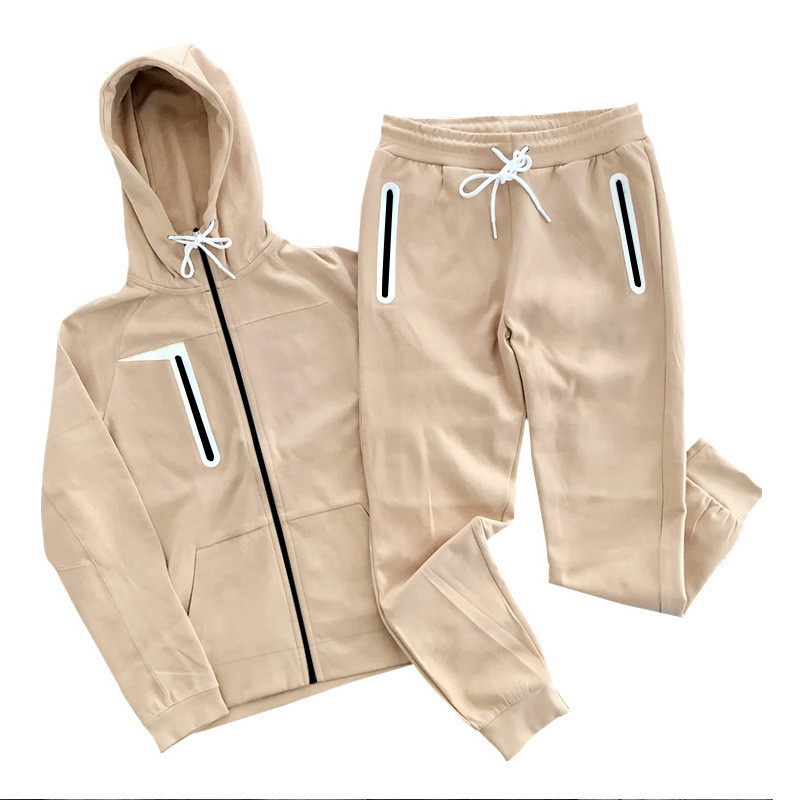 Wholesale Men's Sportswear Zipper Hoodie And Jogger 2 Piece Set Custom Full Zip Up Tracksuit For Men Jogging Suit