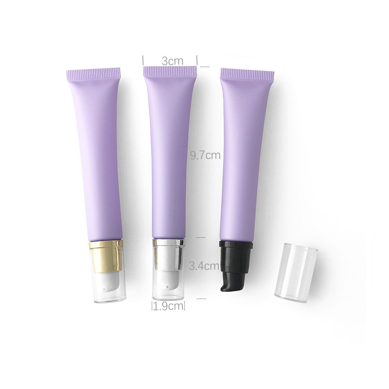 20g Airless Pump Lotion Squeeze Tube Matte Purple Squeeze Lip Gloss Tubes Eye Cream Refillable Cosmetic Soft Plastic Tube