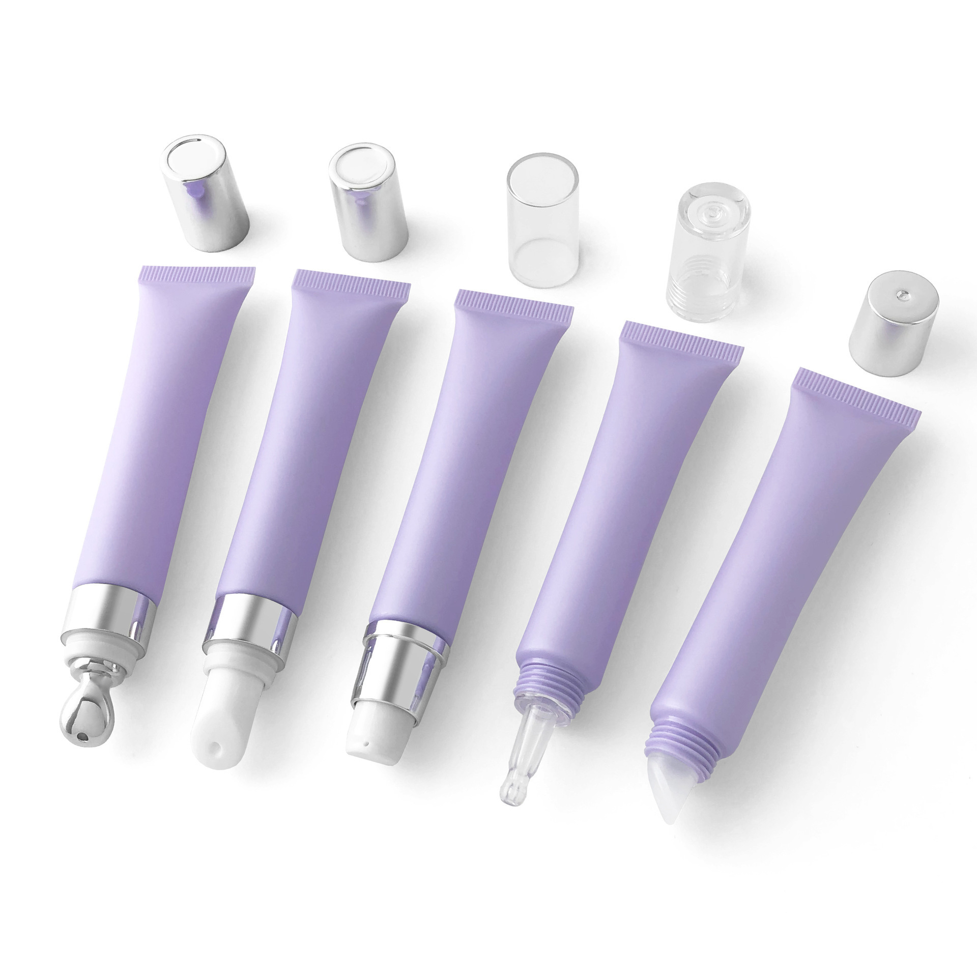 20g Airless Pump Lotion Squeeze Tube Matte Purple Squeeze Lip Gloss Tubes Eye Cream Refillable Cosmetic Soft Plastic Tube