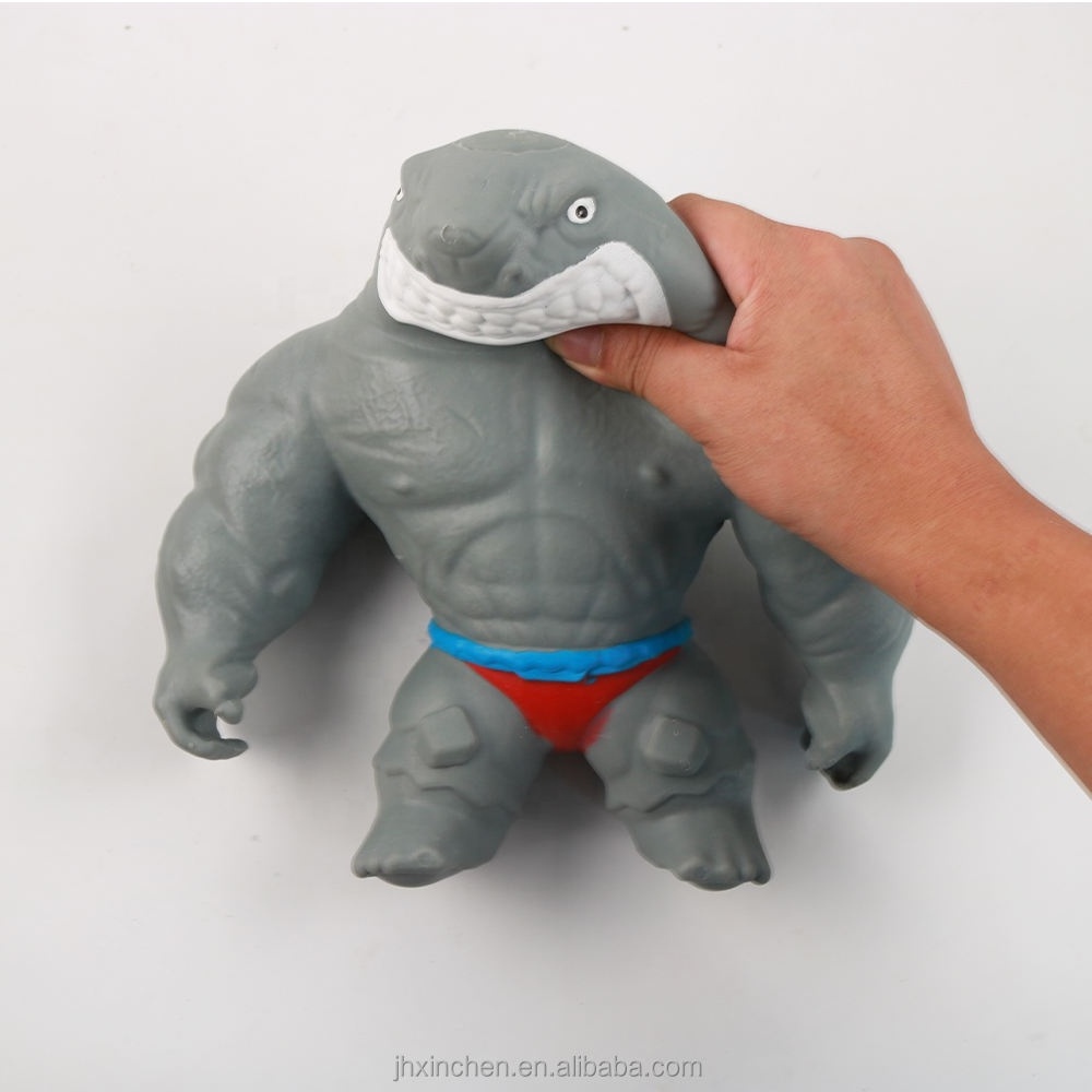 Squeeze Toys Hot Sale Anti-stress Shark TPR Animal Toys Fidget Relief Squishy Sharks Gag Stretchy TPR Toys