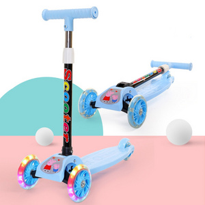 Children skateboard three wheel flash bike children's skateboard can sit can slide cool gift swing scooter scooter