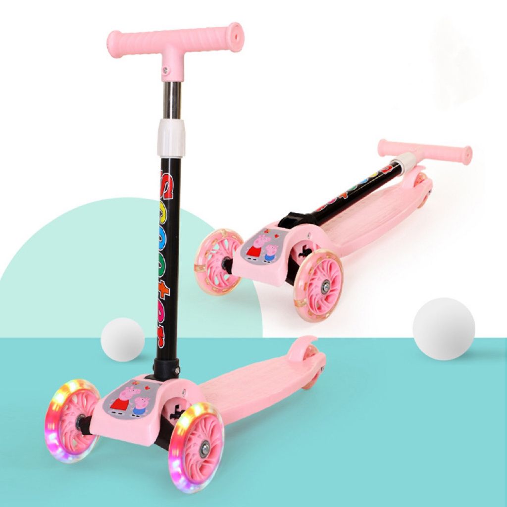 Children skateboard three wheel flash bike children's skateboard can sit can slide cool gift swing scooter scooter