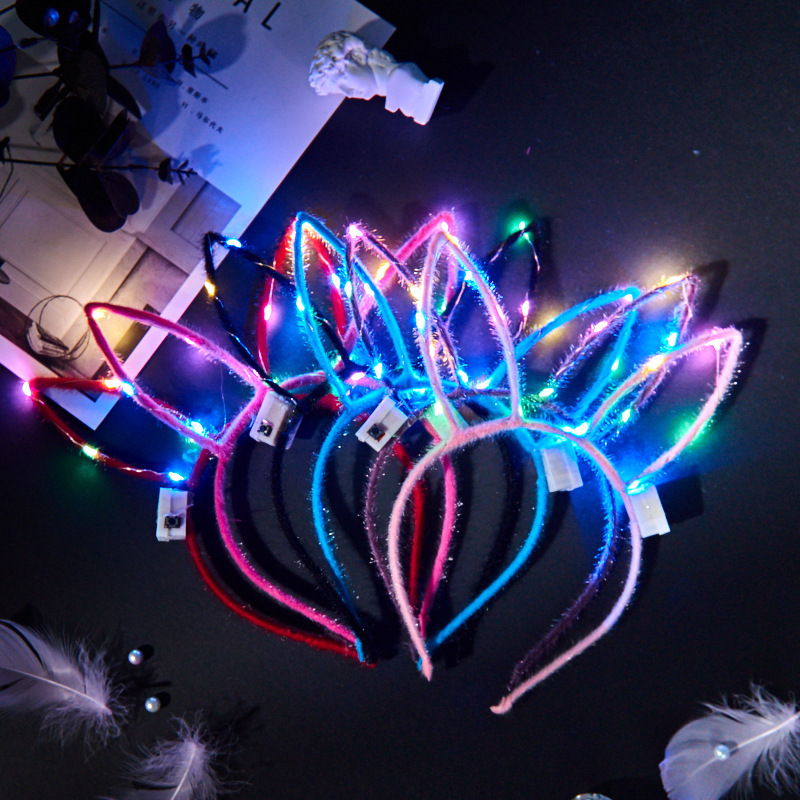 glowing toy New Arrivals Luminous Garland Flashing Wreath Angel Feather Headdress Girl Colorful Led Headband