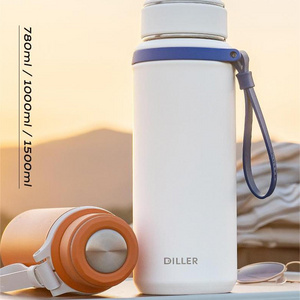 Arrival double wall vacuum flask insulated stainless steel water bottles with infuser vehicle-mounted sports kettle