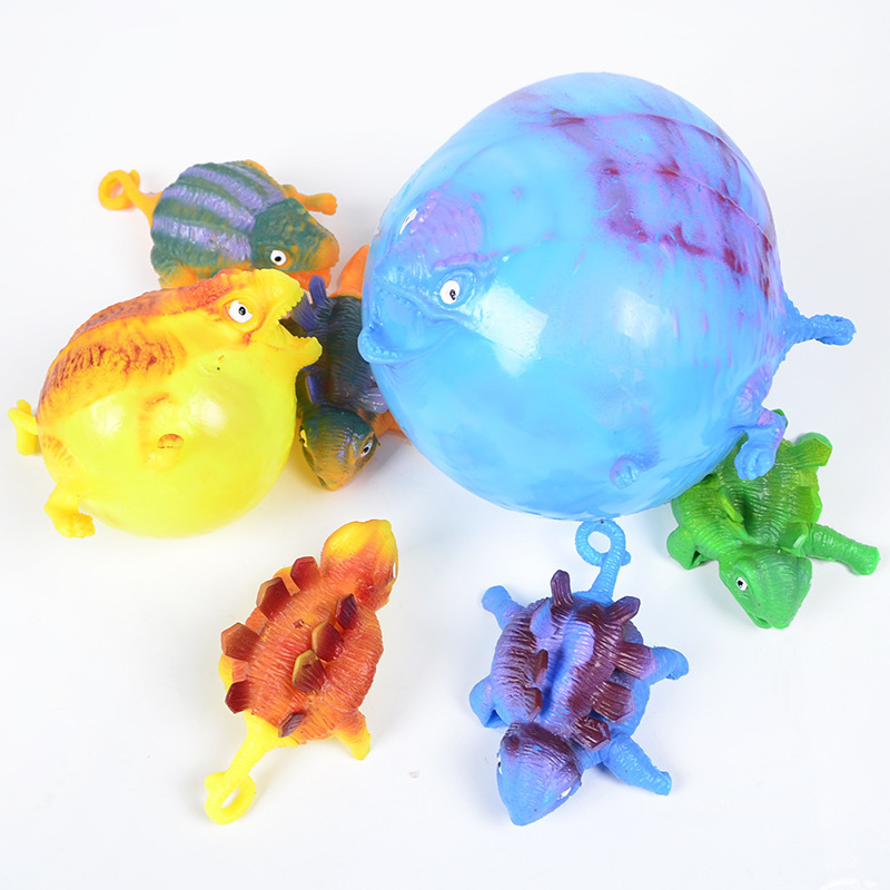 2023 New Decompression Blow Toys Blowing Inflatable Animal Vent Toys Pinch Dinosaur Bobo Ball Blowing Balloon Fidget Toy