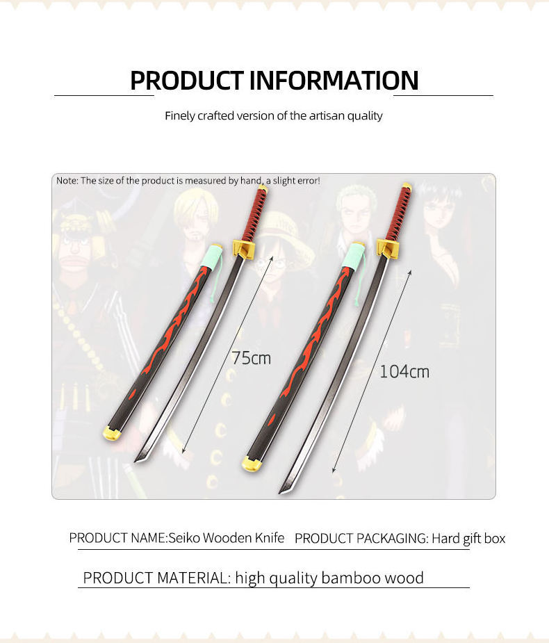 Cosplay Katana One Zoros Piece Wooden Sword Anime Katana anime Sword