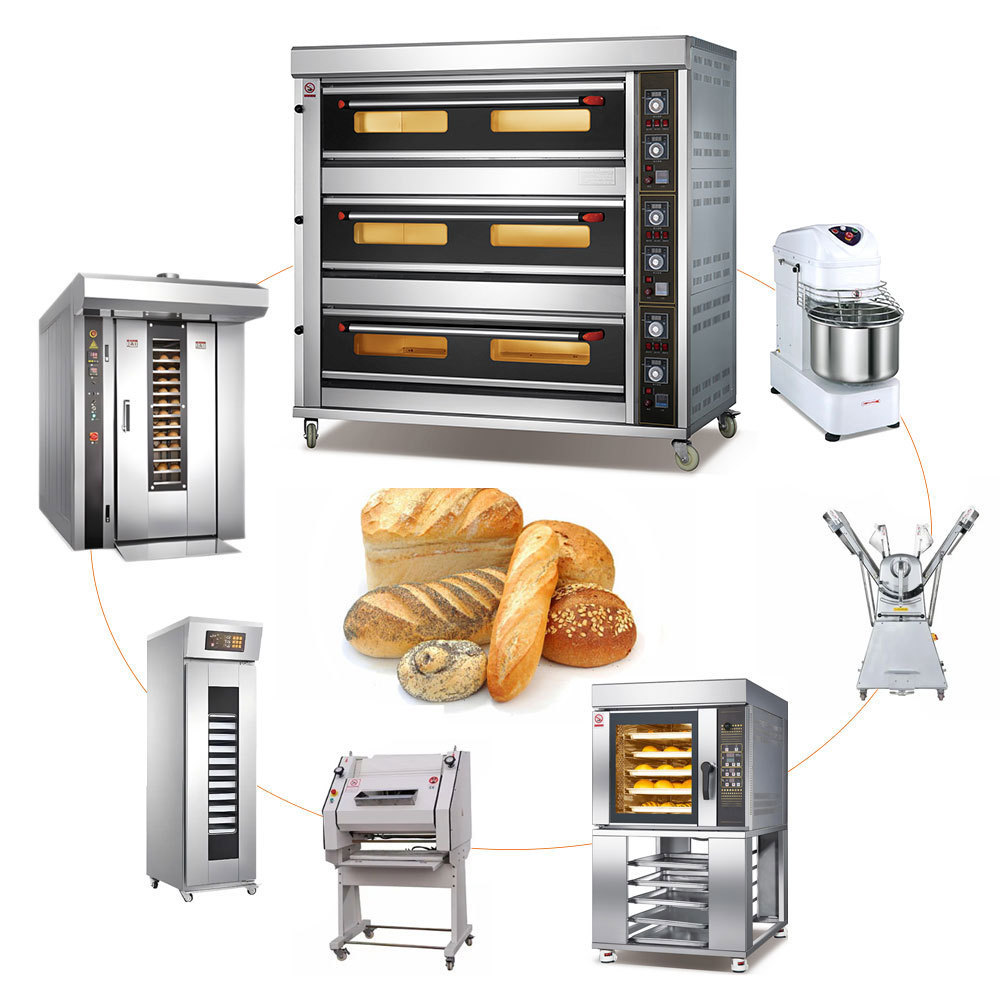 Bakery equipment professional kitchen pizza biscuit bread baking oven 3 deck 9 trays big oven price