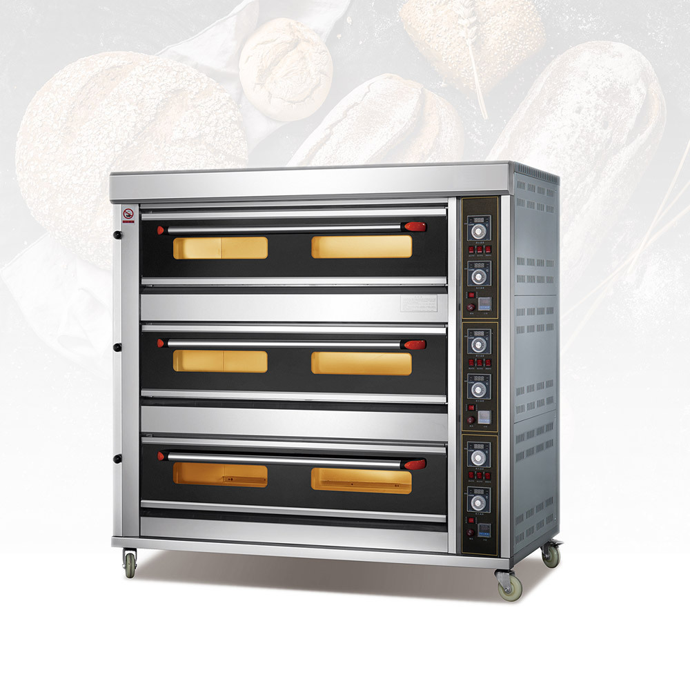 Bakery equipment professional kitchen pizza biscuit bread baking oven 3 deck 9 trays big oven price