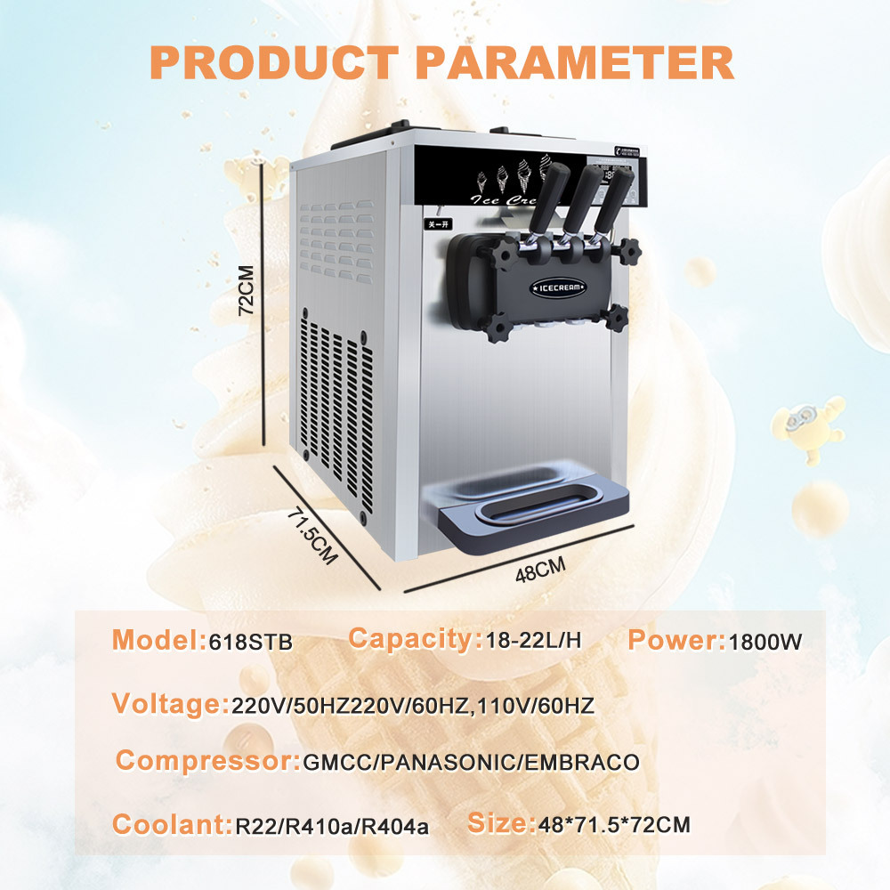 Fully Automatic Stainless Steel Ice Cream Machine For Business Soft Ice Cream Machine Commercial