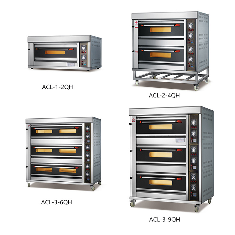 Bakery equipment professional kitchen pizza biscuit bread baking oven 3 deck 9 trays big oven price