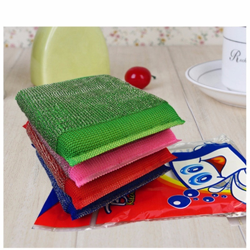 Super quality stainless steel 410 ss wire sponge/kitchen dish wash scrubbing sponge pads