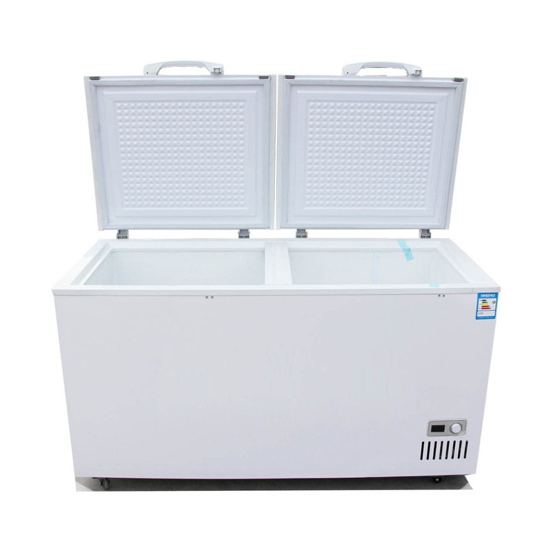 horizontal top open double door chest freezer 523L