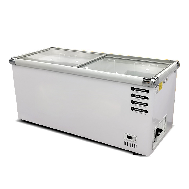 horizontal top open double door chest freezer 523L