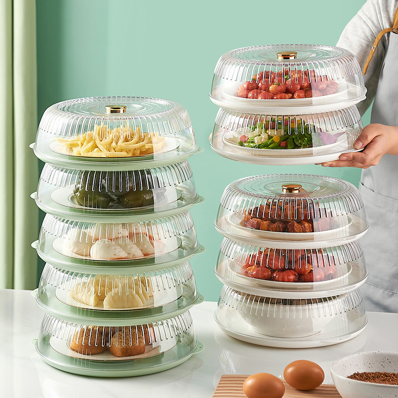 Table Food Cover Plate Tent Umbrella Mesh Warmer Multilayer Dish Stackable Plastic Insulated Box Organizer Storage