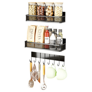 Home Kitchen Fridge Organizer Storage Shelf 3 pack Carbon Steel Large Capacity Magnetic Spice Rack