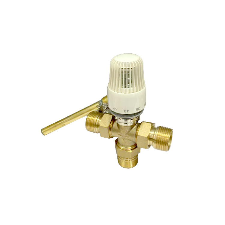 Custom Heating Control Dn25  Three Way Water Automatic Thermostatic Mixing Brass Valve