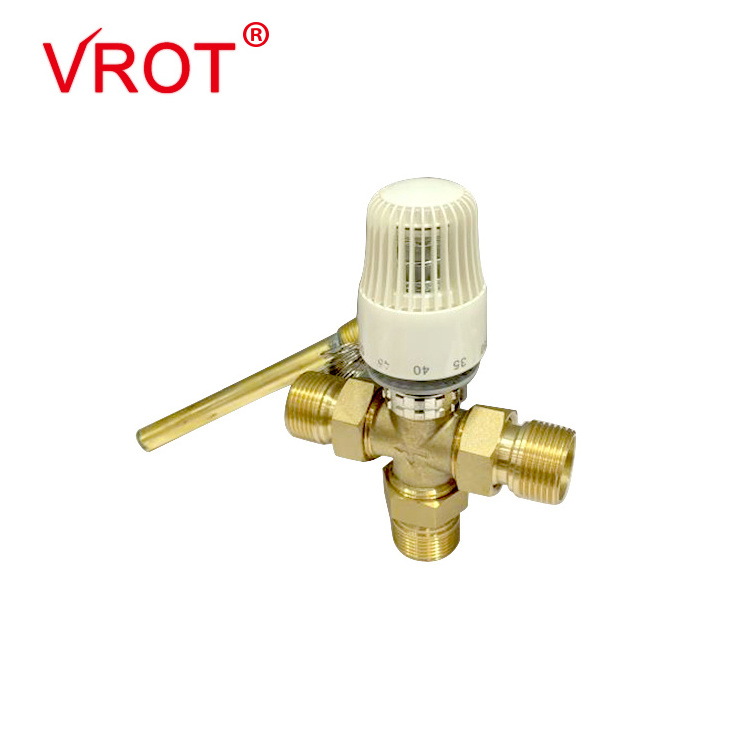 Custom Heating Control Dn25  Three Way Water Automatic Thermostatic Mixing Brass Valve