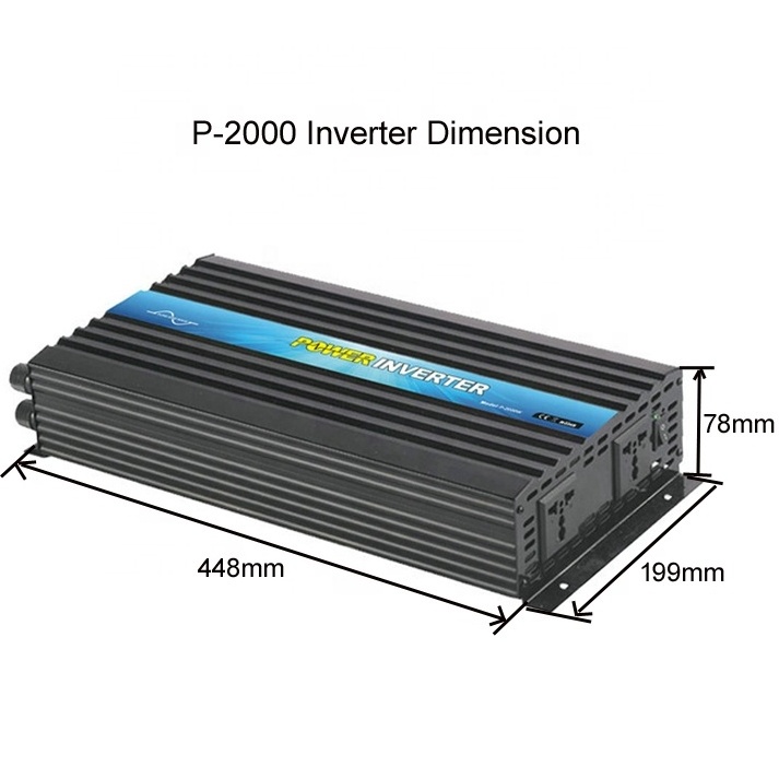 High Efficiency 2kW Pure Sine Wave Inverter Convert from DC 24V to AC 230V 240V 2000W Power Inverter with CE RoHS Approved