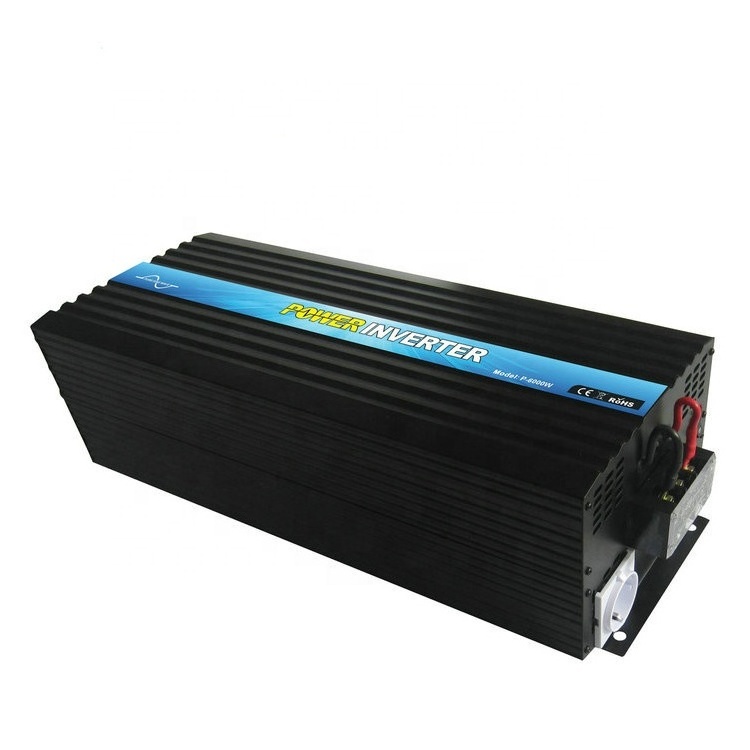 Trade Assurance 24volt 220volt dc to ac high frequency pure sine wave power Inverter 6000 watt inversor for Car RV black