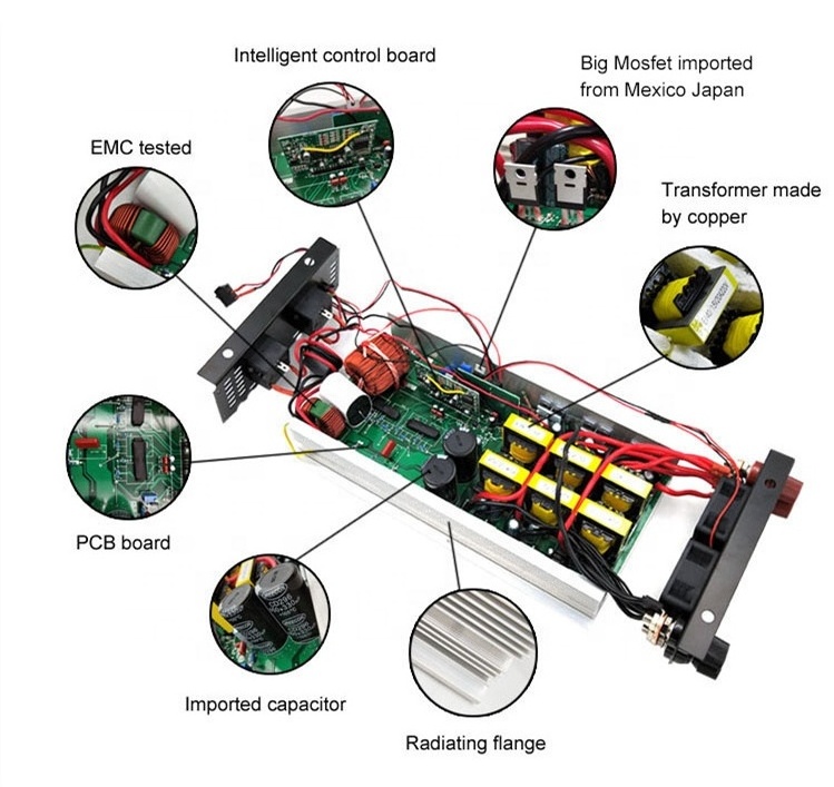 Trade Assurance 24volt 220volt dc to ac high frequency pure sine wave power Inverter 6000 watt inversor for Car RV black