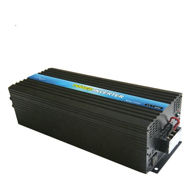 Trade Assurance 24volt 220volt dc to ac high frequency pure sine wave power Inverter 6000 watt inversor for Car RV black