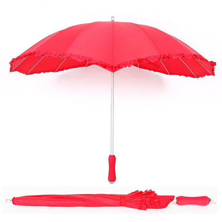 16K Golf Heart Umbrella Romantic Wedding Props Umbrellas For Women