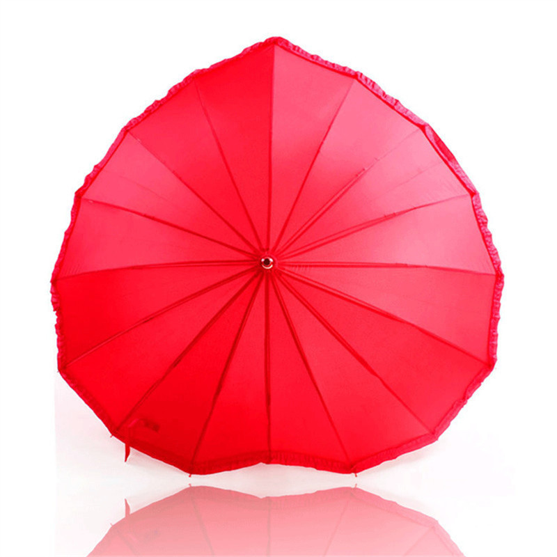 16K Golf Heart Umbrella Romantic Wedding Props Umbrellas For Women