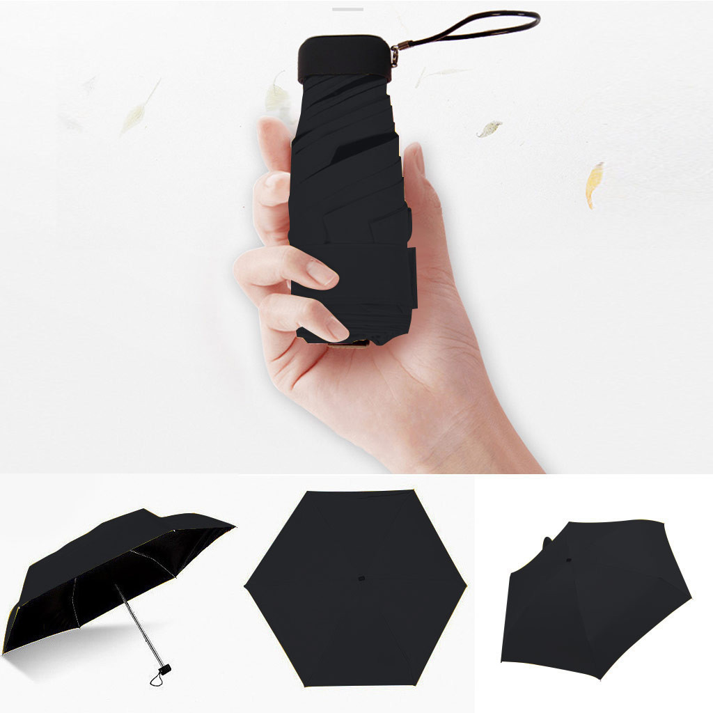 Mini Compact Pocket Umbrella for Women Flat Lightweight Umbrella Parasol Folding Sun Umbrellas Travel Sunshade Paraguas Mujer