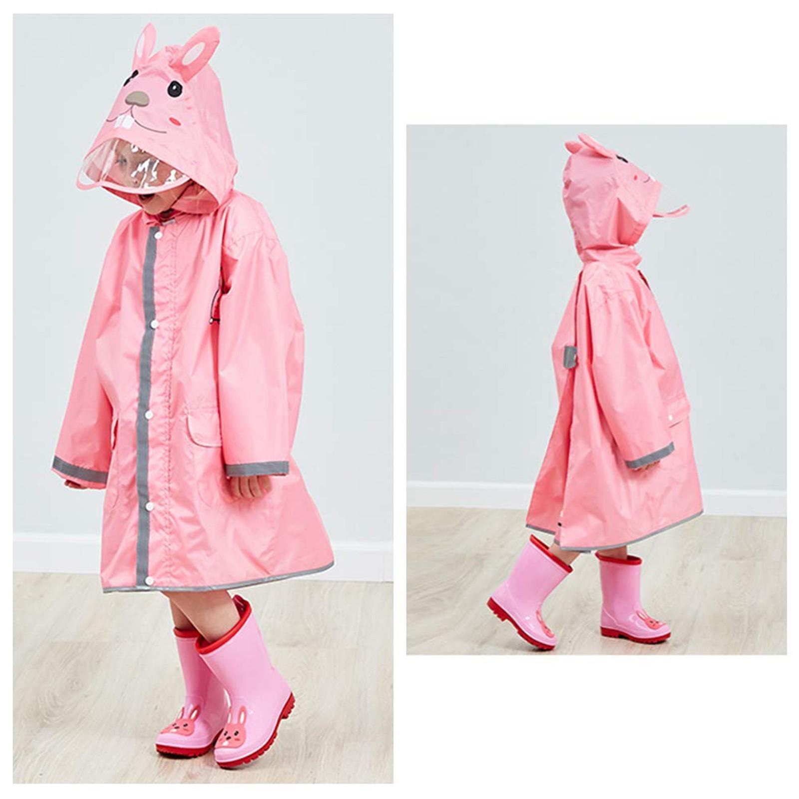 Toddler Kids Boys Girls Rain Wear 3D Cartoon Children Raincoat Jacket Ponchos