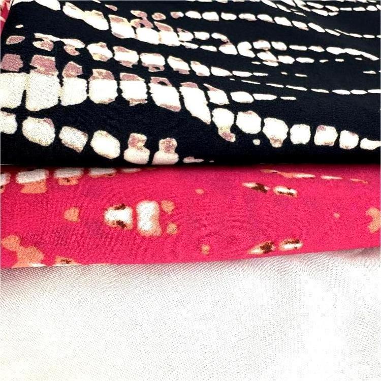 Quick-Drying Irregular Hollow Pattern 100% Polyester Printed Crepe Chiffon Fabric