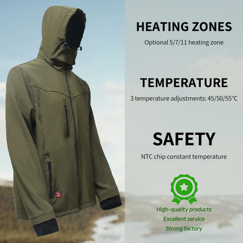 Heat Jacket Reflection Man Winter Camouflage Tactical Jacket Custom Design Windproof Waterproof Men's Heating Jacket