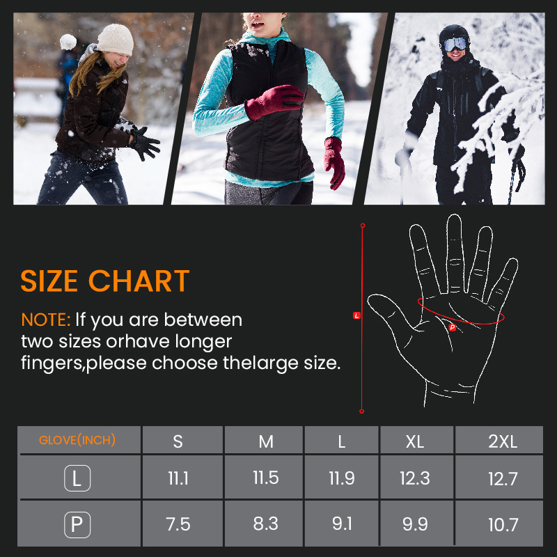 Rechargeable Battery Heated Ski Gloves Protective Outdoor Sports Bicycle Leather Motorcycle Heating Waterproof Riding Gloves