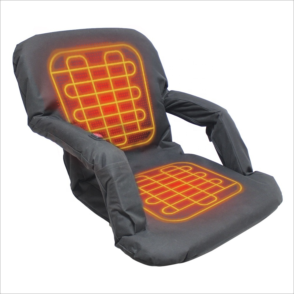 Foldable Outdoor Sport Stadium Heated Chair with 6 Reclining Positions Polyester Seat Cushion Knitted Technics for Home Use