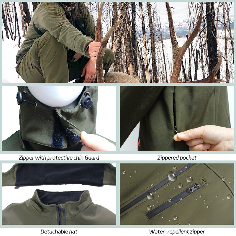 Heat Jacket Reflection Man Winter Camouflage Tactical Jacket Custom Design Windproof Waterproof Men's Heating Jacket