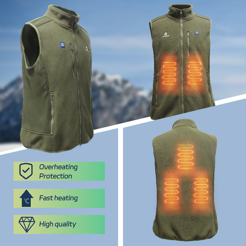 Mens Womens USB Rechargeable Battery Custom Camouflage Warm Vest Outdoor Pet Suit Electric Hunting Massage Fleece Heated Vest