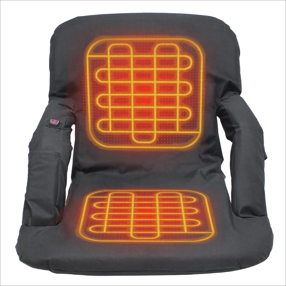 Foldable Outdoor Sport Stadium Heated Chair with 6 Reclining Positions Polyester Seat Cushion Knitted Technics for Home Use