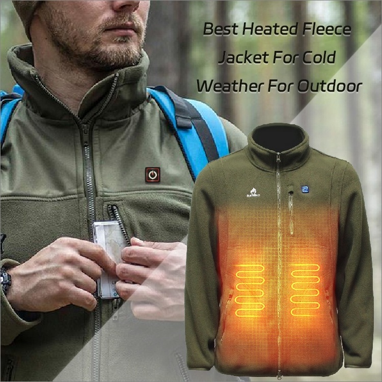 Man's Classic-fit Long-sleeve Full-zip Polar Soft Fleece Heated Jacket Winter Jacket Stand Hunting Customized Casual Knitted Men