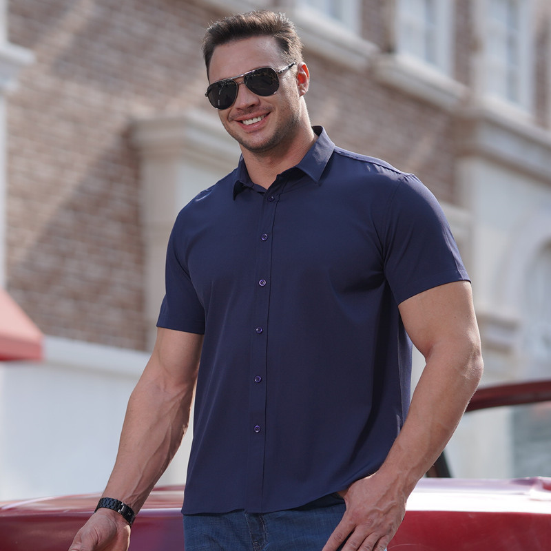 2022 Men's New Plain Shirts Short Sleeve Plus Size 10xl Shirts Formal Shirts For Men