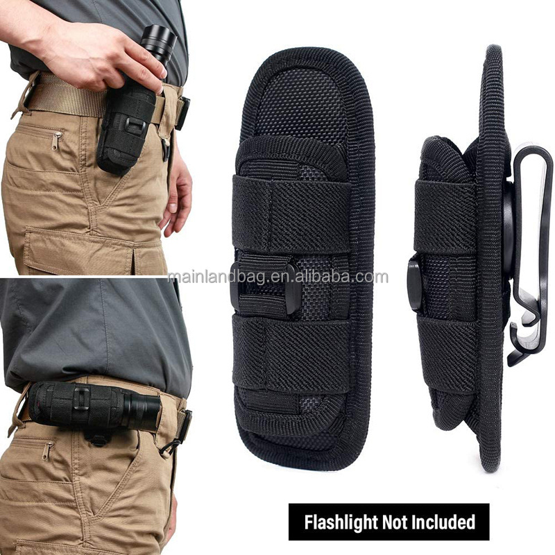 Tactical Flashlight Pouch Holster Rotatable Flashlight Holder Belt Clip Tactical Torch Carry Case