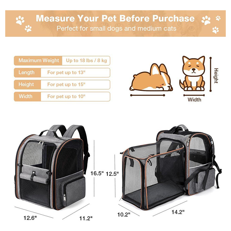 Large Cat Backpack Carrier Expandable Pet Carrier Backpack for Small Dogs Medium Cats Dog Carrier Backpack