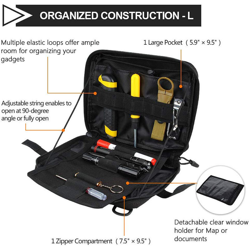 Tactical Admin Molle Pouch EDC EMT Utility Bag Compact Water-Resistant Vest Pouches