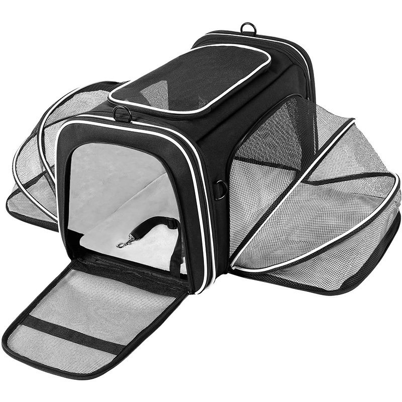 TSA Airline Approved Large Pet Travel Carrier Soft Sided Collapsible Dog Carrier for 2 Cats