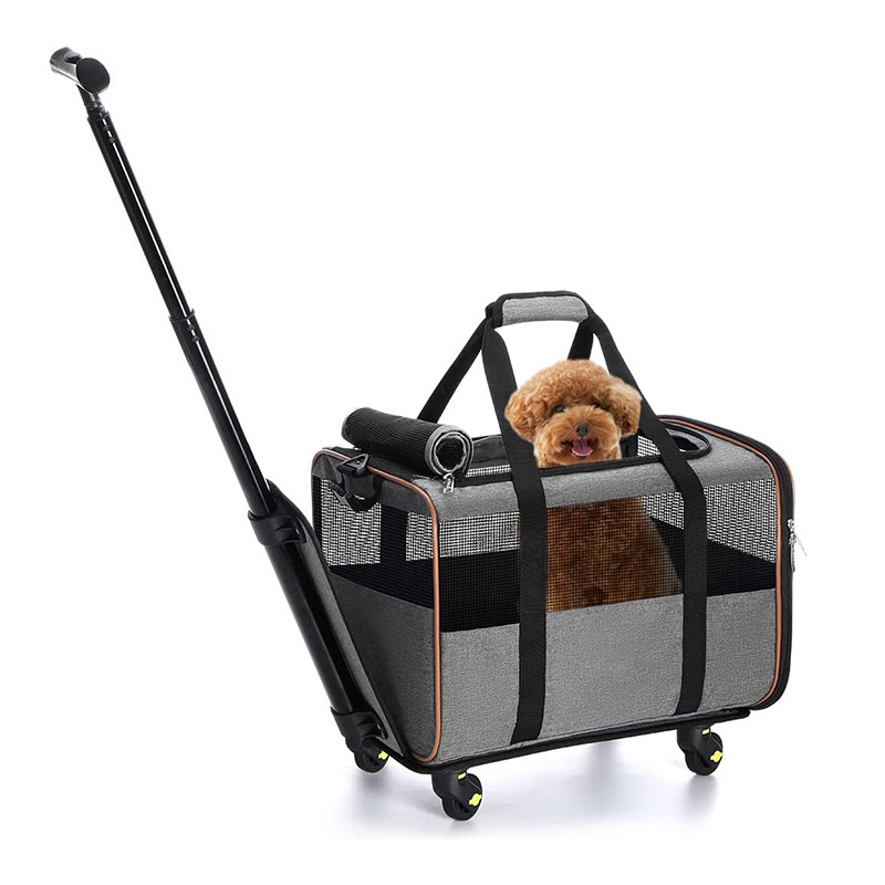 Cat Dog Carrier with Wheels Travel Pet Carrier for Small Animals Small Pet Carrier for Hamster Rabbit Bunny