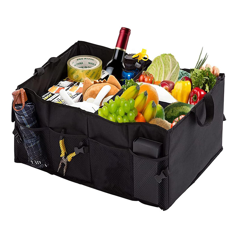 Car Boot Organiser Collapsible Multi-Compartment Car Organiser Durable Storage Organiser Bag Car Trunk Organizer