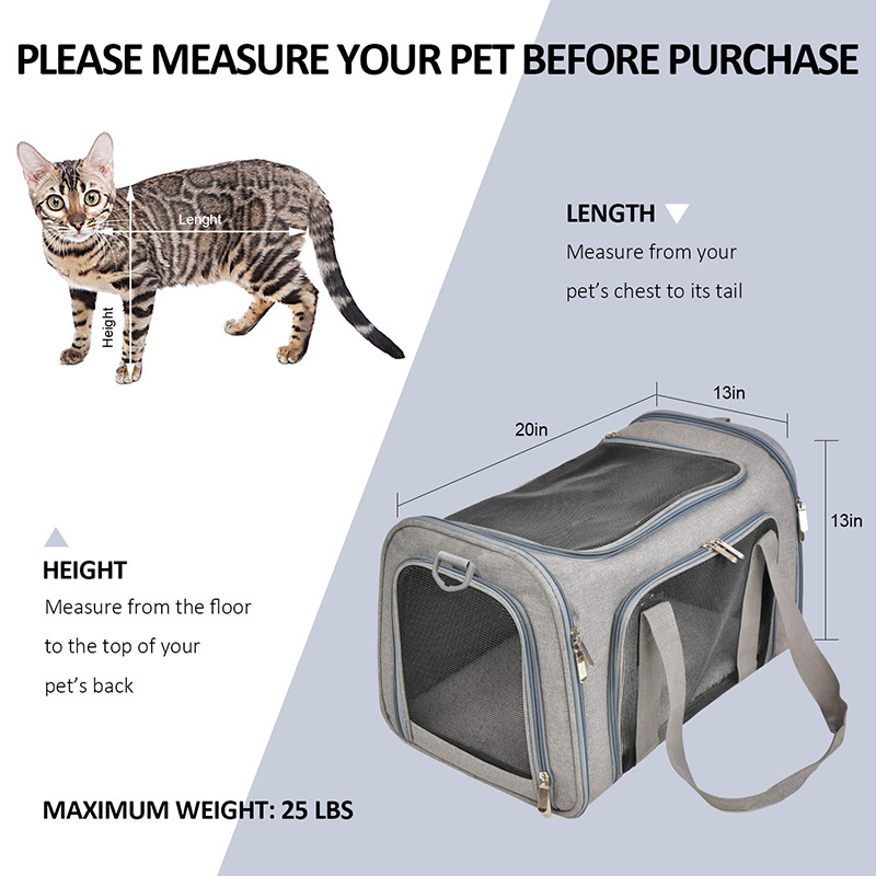 Travel Cat Carrier Soft-Sided Pet Travel Carrier for Cats Dogs Puppy Comfort Portable Foldable Pet Bag Airline Approved