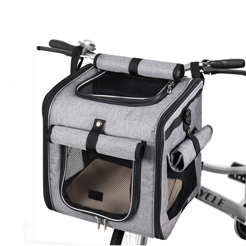 Travel Dog Bike Basket Expandable Soft-Sided Pet Bike Carrier Backpack for Dogs & Cats Under 20 lbs dog Travel Carrying Bag