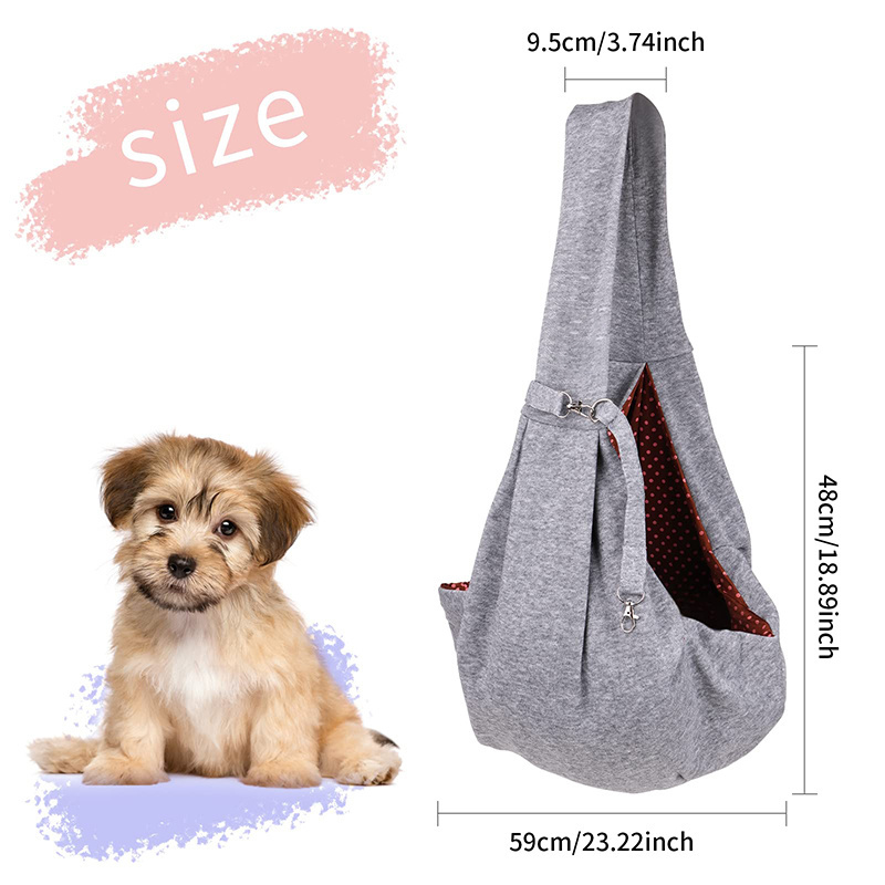 Small Dog Cat Sling Carrier Hands Free Reversible Pet Carriers Bag Pet Carrier Shoulder Crossbody Pet Slings Suitable for Puppy