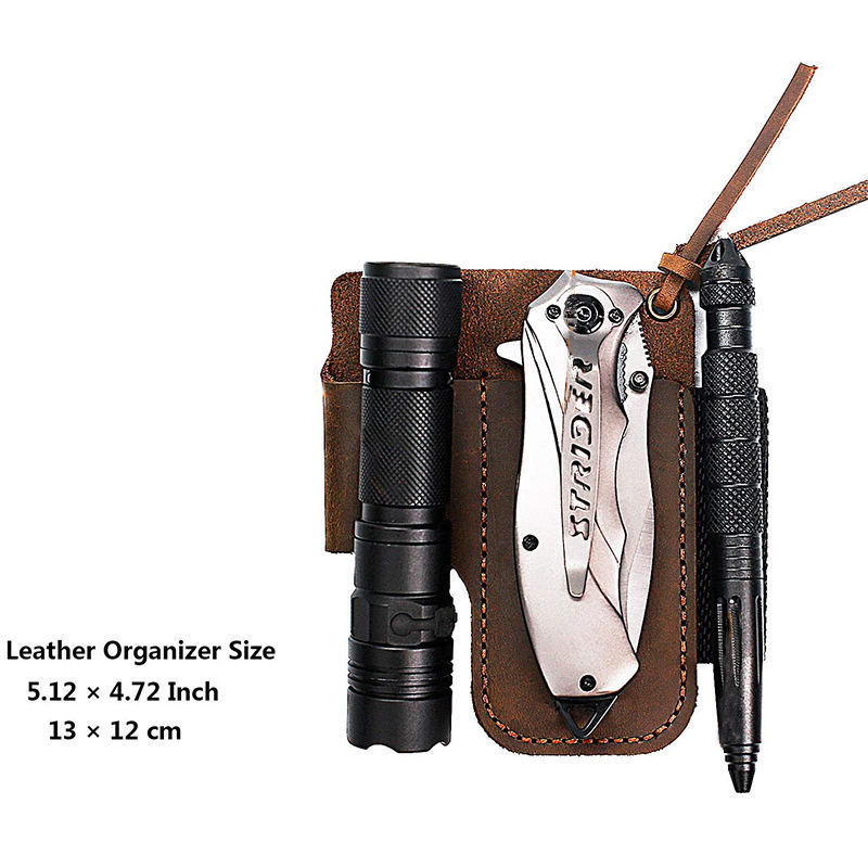 Custom Leather Flashlight Organizer Sheath Handmade Tool Pouch Holster with Belt Clip Leather Pouch Tactical Tool Pouch Holster